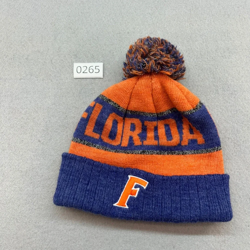 Florida Gators Top of the World Youth Beanie Knit Pom Hat Orange Blue Kids OSFM